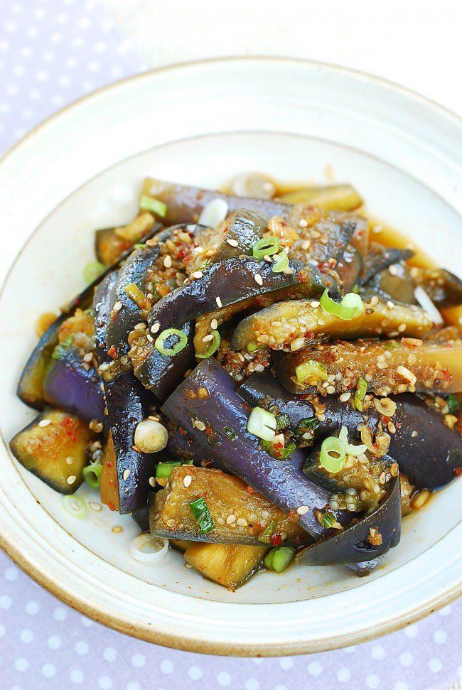 Savory Egg-plant  Muchim 가지 무침